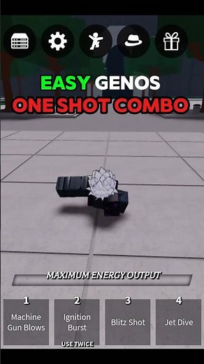 Easy Genos one shot combo 🔥#roblox#thestrongestbattlegrounds #tsb #combo #genos