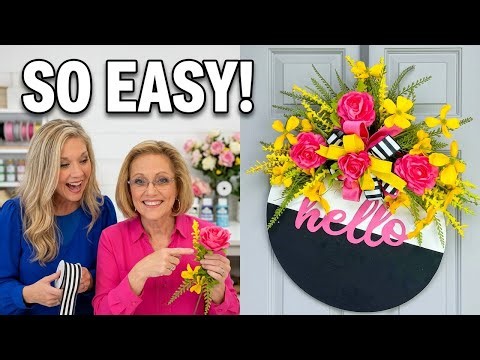 Spring Door Hanger DIY 🌸 Bold Florals & Full Design in Minutes