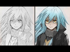 How to draw Anime | Drawing RIMURU Demon Lord - Tensei Shitara Slime Datta Ken (Without Sketch)