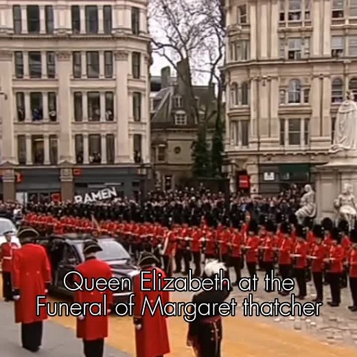 Queen Elizabeth at Margaret Thatcher's Funeral in 2013