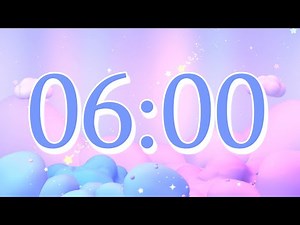 6 Minute Timer Countdown | Big Numbers | Calm Ambient Music | Relax Focus Study