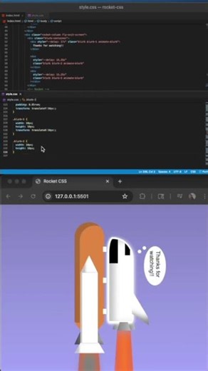 Animating a Rocket Launch in Pure CSS🚀💻 #space #css #frontend