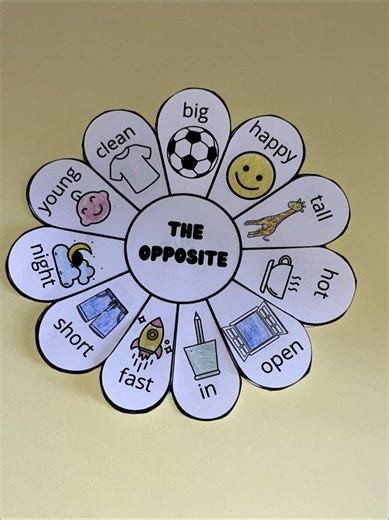 Fun Interactive Flower for Learning Opposites in English