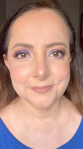 Tutorial de maquiagem com sombra azul #makeup