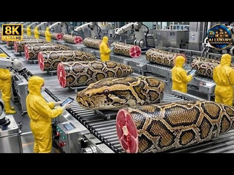 Inside The World's Largest Python Meat Factory! 🐍 From Giant Snakes to Packaged Meat