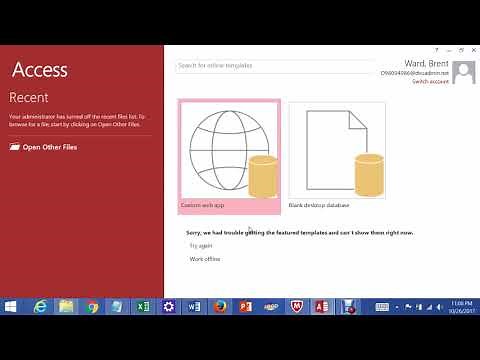 How to open up Access on Citrix and load Northwind Database into it