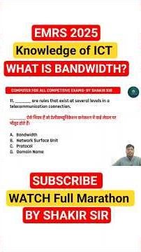What is Bandwidth? | EMRS 2025 ICT | KVS PGT/TGT COMPUTER LITERACY | SHAKIR SIR #exam #kvs #nvs2025