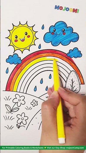 Rainbow Coloring Page for Kids | Fun and Easy Coloring Video