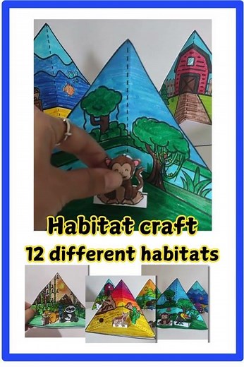 Craftivity: Habitat triorama for kids science Craft activity diorama