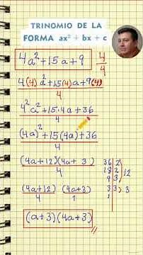 Cómo factorizar un trinomio de la forma ax^2 + bx + c | Álgebra fácil
