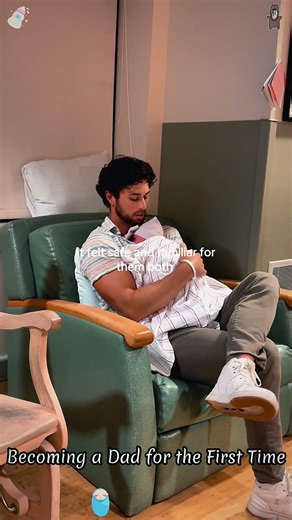 Dad holding his first baby boy for the first time! Look at that smile 🥰#cutememory #fatherson #dad