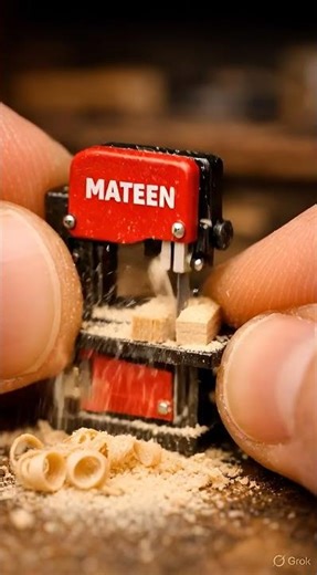 Micro Carpentry Magic – Finger-Size Bandsaw Cutting Wood Smoothly