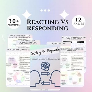 Reacting Vs Responding Communication Skills Worksheets for Therapists Relationship Counseling Conflict Resolution Printables NVC Psychology - Etsy
