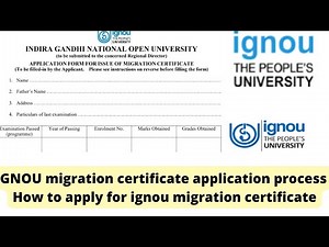 IGNOU migration certificate application process | How to apply for ignou migration certificate