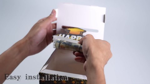 Graduation Surprise Money Box Cash Gift Pull, Black Gold Graduation Card Box Congrats Grad Money Pull Out Gift Box, 1 Money Box with 50Pcs Transparent Bags for High School College Grad Party