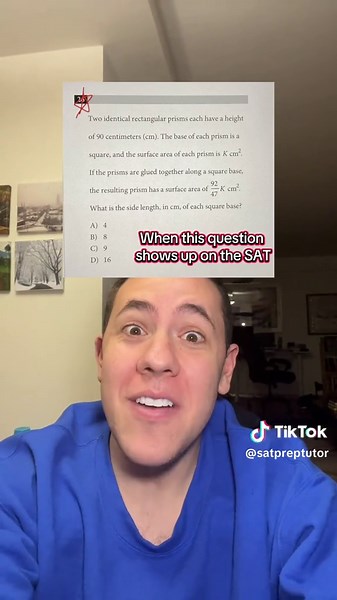 I HATE THIS QUESTION SO MUCH! Surface area geometry questions on the digital SAT are so ridiculously difficult. Can you solve?? #SATPrep #SAT2025 #sattutor #dsat #digitalsat #sat #satmath
