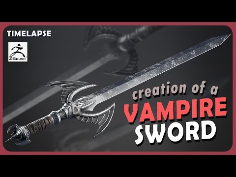 Realistic 3D Vampire Sword - Sculpting, Modeling, Texturing