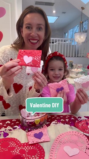 Easiest Valentine DIY!! Cute Doily Envelopes!! SAVE this cute idea and FOLLOW ME @athomewith.shannon for more SUPER SIMPLE ideas that your entire family can do! WE had so much fun crafting them as a family during the snow day yesterday! Perfect easy idea and also really cute for Valentine's day party craft - all ages can do this! LOVE YOU GUYS! XO #valentinesday #valentines #crafts #diy #valentinesdaycrafts #valentinescrafts #easydiy #momsoftiktok #lifeontiktok #learnontiktok