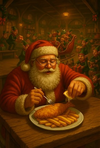 🎄 Day 17 of our Christmas Advent! 🎄 The workshop is buzzing… elves are loading up the sleigh, toys are flying everywhere — but Santa? He’s taking a well-earned break with a proper plate of fish & chips! 🍟🐟 Because even the big man knows… you can’t run Christmas on an empty stomach! 😅✨ And guess what? 🎅 It’s officially ONE WEEK until Christmas Eve! | Vic Graham & Son Ltd