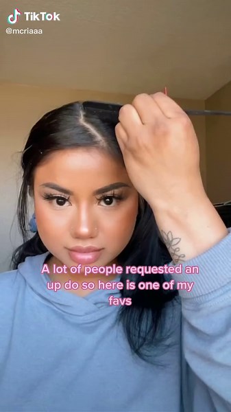 Braided Middle Part Ponytail Updo Tutorial