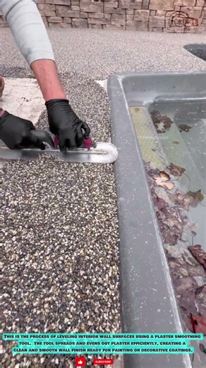 Concrete Finishing Trowel Tool: Exposed Aggregate Surface Leveling for Decorative Concrete Finish