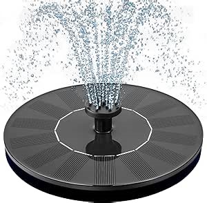 Mademax 1W Solar Bird Bath Fountain Pump, Solar Fountain, Free Standing Floating Solar Powered Water Fountain Pump for Bird Bath, Garden, Pond, Pool, Outdoor