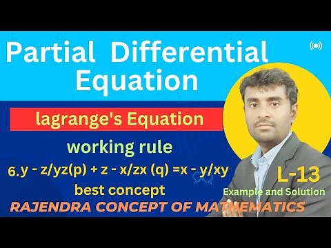 Partial differential Equation of First Order : Lagranges Method | Q. y-z/yz (p) + z-x/zx(q)=x-y/xy