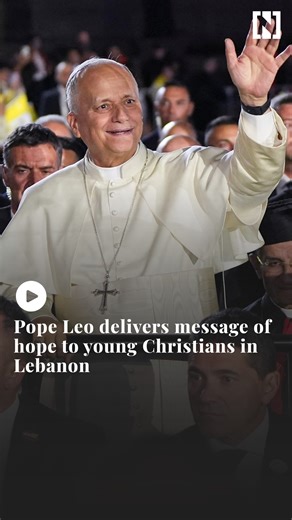 Pope Leo XIV received a rock-star welcome as he delivered a message of hope to Lebanese youth during a gathering at the Maronite Patriarchate of Antioch in Bkerke. | The National