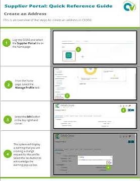 CV360 Supplier Training: Create an Address