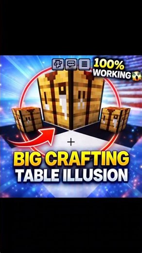 Minecraft Big Crafting Table Illusion 😱 100% Working Trick!
