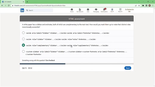 Linkedin HTML Assessment Answers 2024 | Linkedin Quiz Answers