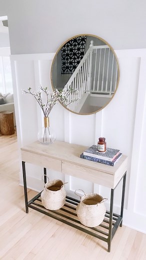 Kayla Cummings on Instagram: "You asked for a board and batten tutorial, so a board and batten tutorial is what you’re gonna get! Follow @itshoneydone so I can help you turn your honey-do list into honey-DONE ✌🏻 Details 👇🏻 (you’ll wanna save this!) - Battens: 2.5” pre-primed MDF - Baseboard: 7.25” pre-primed MDF - Batten spacing: 11.5” - Paint: BM Chantilly Lace - Cost: > $30 #itshoneydone #boardandbatten #boardandbattenwall #boardandbattensiding #boardandbattenentry #accentwall #accentwalls 