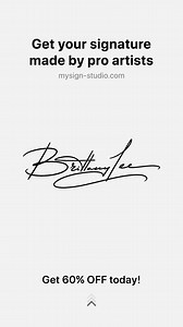 ✍🏻 We design signatures for professionals ✅ You easily learn how to sign within 30 min with the help of a personalized tutorial ✅ Money back guarantee. If you If don't like the result, we will refund your money 🎁 Get 60% OFF just for today | Signwell Studio