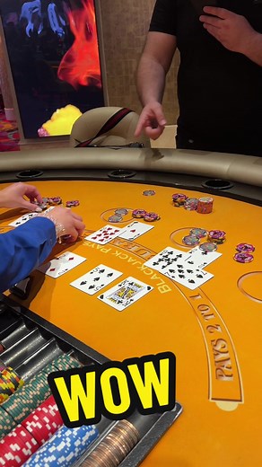 Winning On Black Jack Table At Peppermill Casino In Reno #wow #omg #fyp #fun