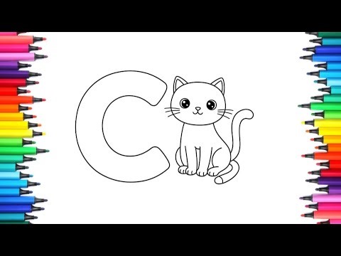 Cute Cat Coloring 😻🐾) Super Cute Kitten Drawing for Kids | Easy & Fun 🎨✨