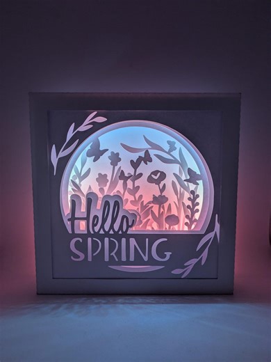 Hello Spring Digital Download SVG Shadowbox Shadow Box Paper Cut Template - Etsy UK