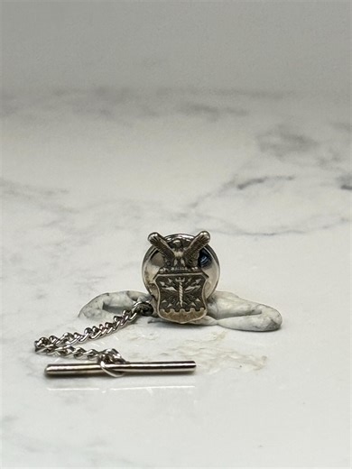 Vintage U.S. Air Force ROTC Tie Tack Silver Tone Military Eagle Pin