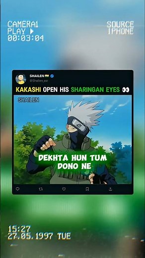 KAKASHI OPEN HIS SHARINGAN EYE 👀#kakashi #sasuke #sakura #naruto #anime #narutoshippuden #animeedit