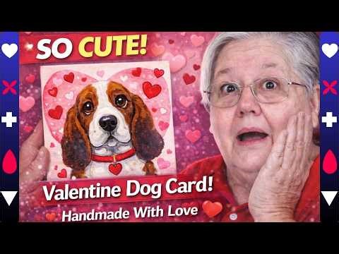 Basset Hound Valentine Card Painting 💕🐶 Cute Dog Art for Valentine’s Day 2026