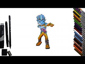 How to draw a character from the cartoon Gormiti-Aykor