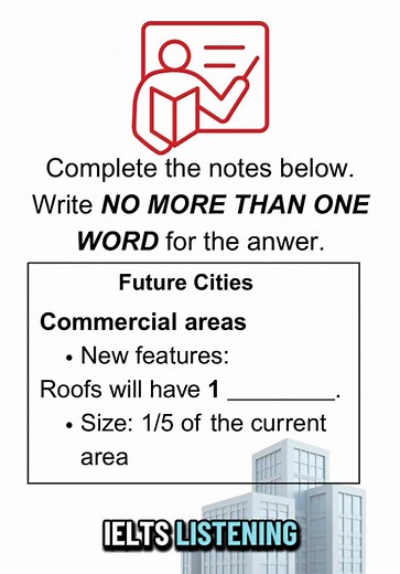 🎧 IELTS Listening Practice – Academic Topic Listen to the mini lecture about the Future Cities 🏙️ Fill in the missing word Try first, then check the answer 👇#ielts #ieltslistening #listeningchallenge #ieltslisteningtips @English BUFF