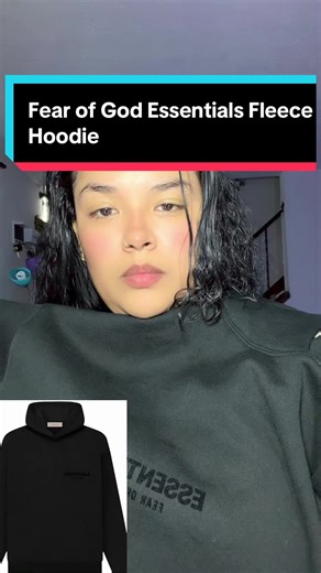 mfckicks#Fear of God Essentials #Fleece Hoodie #Stretch# Limo Black Over Sized