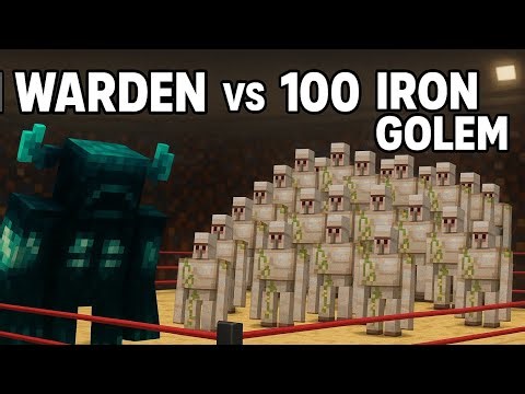 🔥 Minecraft: 1 Warden vs 100 Iron Golems - Epic Wrestling Battle! 🔥