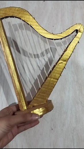 How to make harp from cardboard | school project #shorts #yt #ytshorts #schoolproject #diy