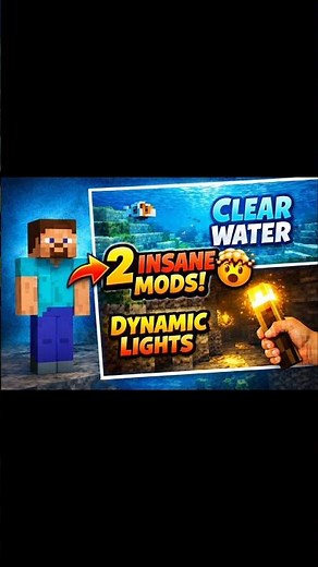 2 Minecraft Mods That Make Your Game INSANE 🤯 (Clear Water + Dynamic Lights!)