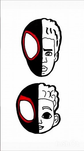 REVERSE COLORING! Spider-man Miles Morales - Spin Faces #spiderman #drawing #howtodraw #spiderman4