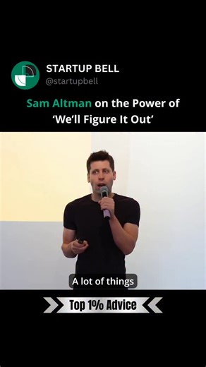 Startup Bell on Instagram: "Sam Altman says the most successful startups thrive in fast-changing situations, where things rarely go perfectly. What matters most, he explains, is the team’s mindset—the belief that no matter how tough or unfamiliar a problem seems, they’ll find a way through it. Even when challenges feel overwhelming, great teams share a spirit of confidence and adaptability, saying, “We’ll figure it out.” For Altman, that unshakable determination is the true foundation of every w