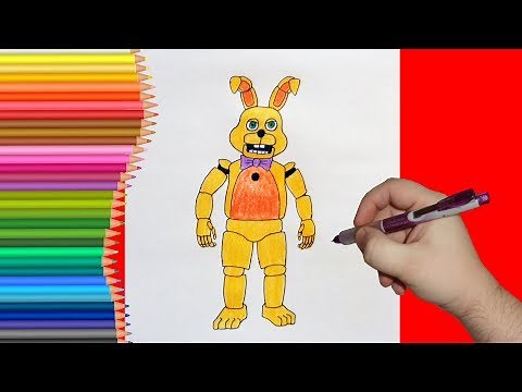 How to draw Spring Bonnie, FNaF, Как нарисовать Спринг Бонни, ФНаФ