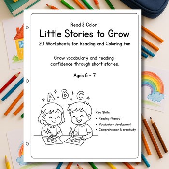 Little Stories to Grow – Read & Color (Ages 6–7)