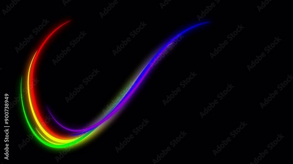 Abstract colorful infinity lines animation in rainbow colors and glow effect, concepts, ideas, 4k, transparent background with alpha channel. Stock Video